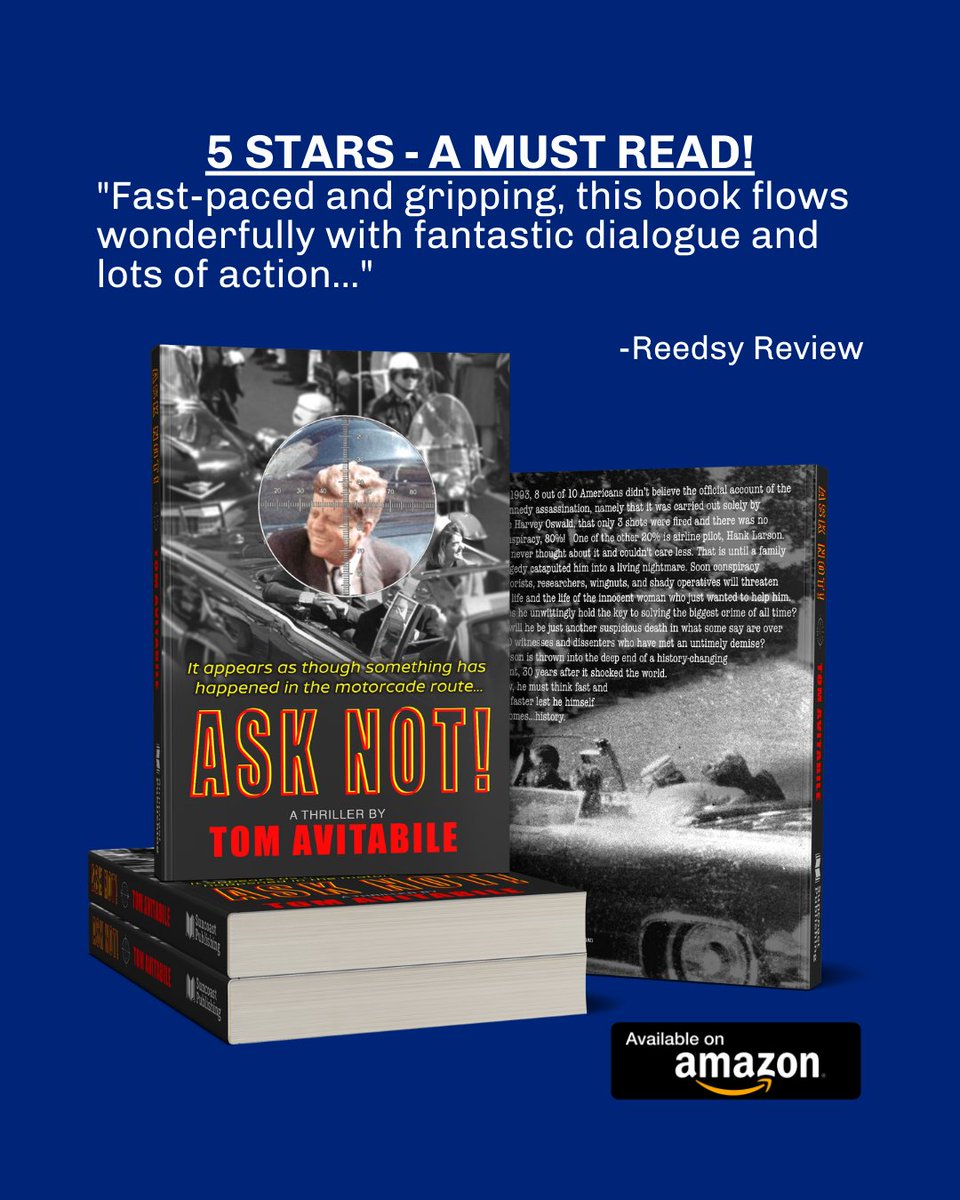 TomAvitabile's tweet photo. Soaring through the skies with the same passion I poured into my new book, Ask Not! Captain Hank Larson's journey will leave you on the edge of your seat! #JFKConspiracy #AskNot #ThrillerNovels

https://t.co/9t0NOX0NBh https://t.co/UgmIma7xJf