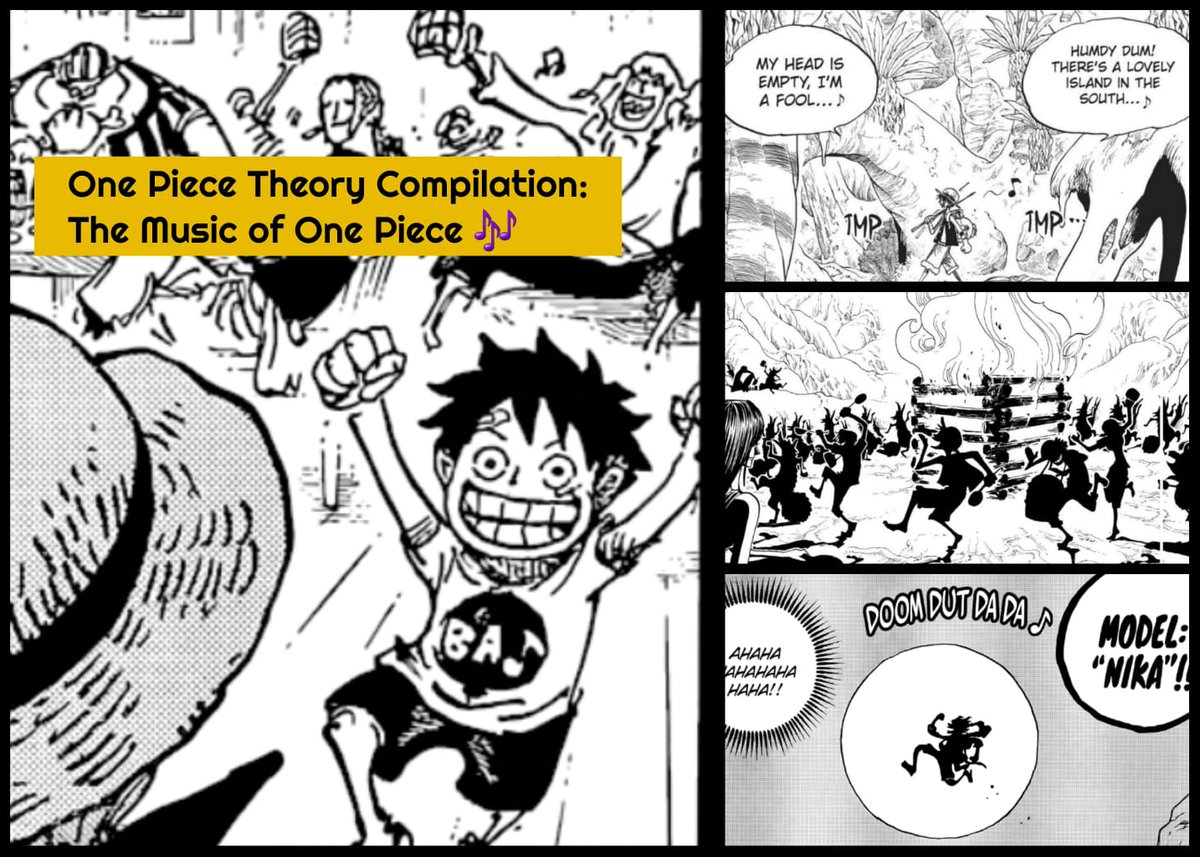 StrawhatUFO's tweet photo. One Piece Theory Compilation:  

𝐓𝐡𝐞 𝐌𝐮𝐬𝐢𝐜 𝐨𝐟 𝐎𝐧𝐞 𝐏𝐢𝐞𝐜𝐞

Drums, heartbeats, laughter and songs. One Piece is a manga you can ℎ𝑒𝑎𝑟. Here are my theories that's related to music. Open your ears and check them out..with a 𝑫𝑶𝑵!

#onepice #onepiecetheory https://t.co/5W9fyiP3aO