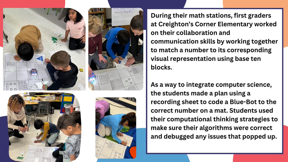 csforlcps's tweet photo. @LCPSOfficial: Time to kick off the first CS Teacher Spotlight of 2024! This week, we highlight the work of several first grade teachers from @Colts_CCE. Recently, they integrated @TerrapinBots Blue-Bots into their @LCPS_Math lessons on number sense. https://t.co/KG0Qz7febG