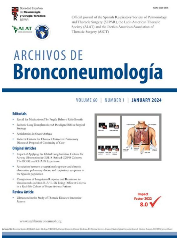 👉The new issue number 1 of the year is now available! 

➡️Free access articles. With an Impact Factor of 8 points and within the top 10 in respiratory journals worldwide.

🔗n9.cl/6fv28

<a href="/separrespira/">SeparRespira</a> #SEPAR #ArchBronconeumol