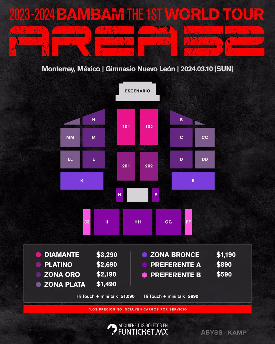 2023-2024 BamBam THE 1ST WORLD TOUR [AREA 52] in MONTERREY

📍Gimnasio Nuevo León
🗓 March 10, 2024.

<1:1 Photo Information>
[AREA 52] is a concert where everyone can enjoy, so we wish everyone attending the BamBam WORLD TOUR a wonderful concert experience. The 1:1 Photo event
