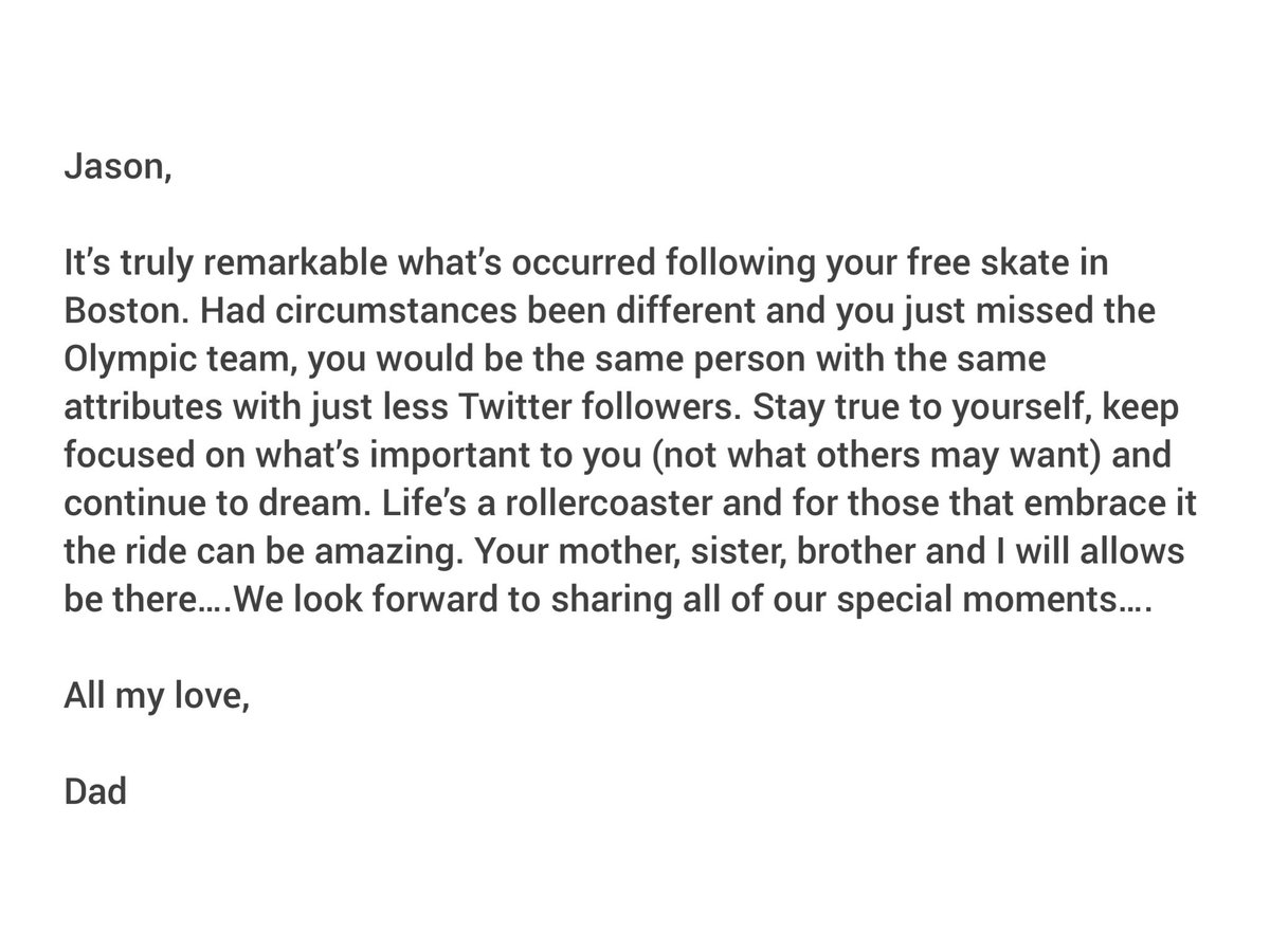 jasonbskates's tweet photo. 10 years ago today I skated to @Riverdance at the @USFigureSkating Championships🍀

10 years ago today my mom left this 💌 inside my ⛸️ before I performed

10 years ago today my dad sent me this email after I competed 💻

10 years ago today I was named to the 2014 Olympic Team ✨ https://t.co/AGV1AlQex3