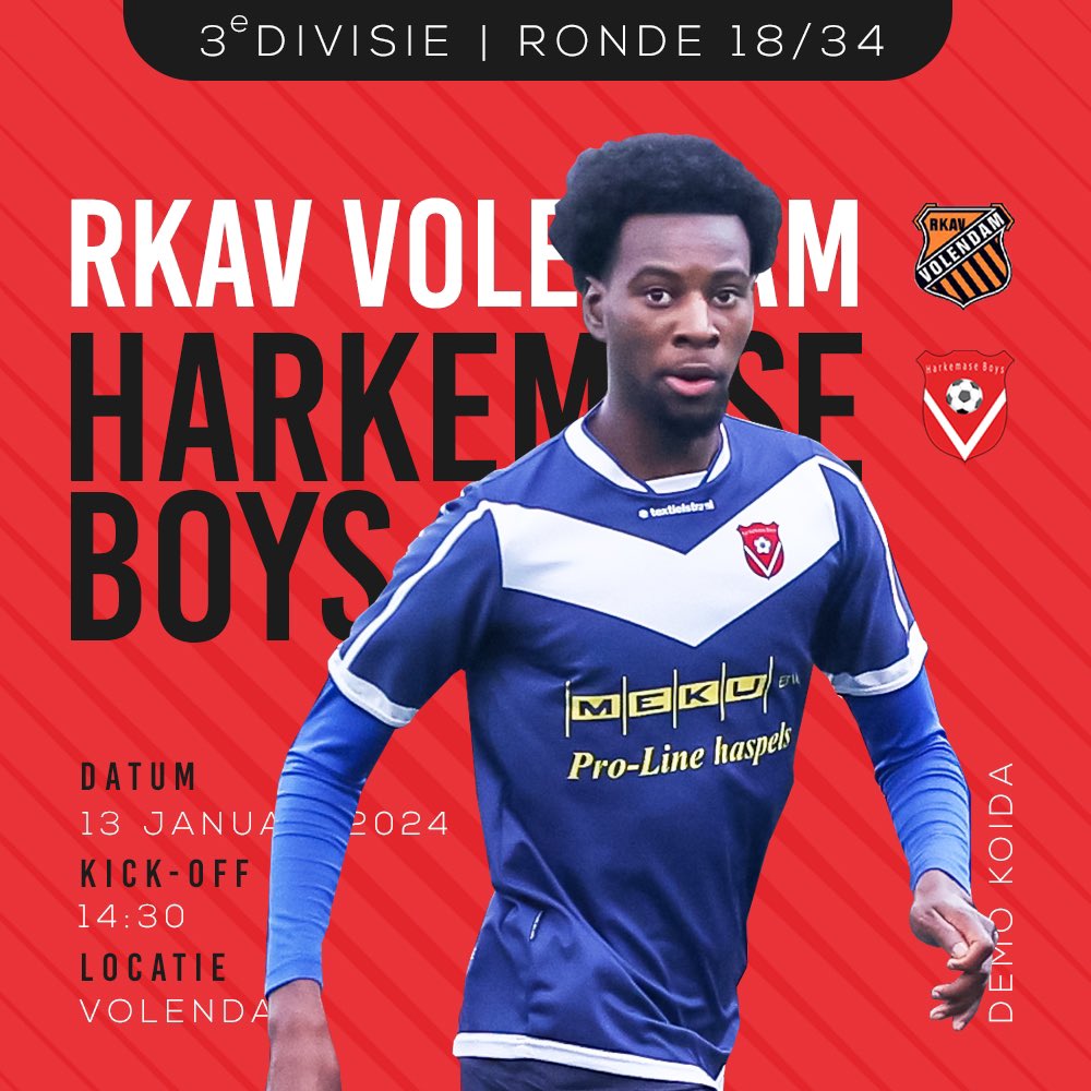 HarkemaseBoys's tweet photo. 📝 Voorbeschouwing RKAV Volendam - Harkemase Boys

🆚 @rkav_volendam - Harkemase Boys
⌚️14:30 uur, 13 januari 2024
🏟️ Sportpark Volendam, Volendam
🧏‍♂️ J. Nelissen
 #⃣ #volhar

https://t.co/kxugkew6GF https://t.co/vgrK1QciWe