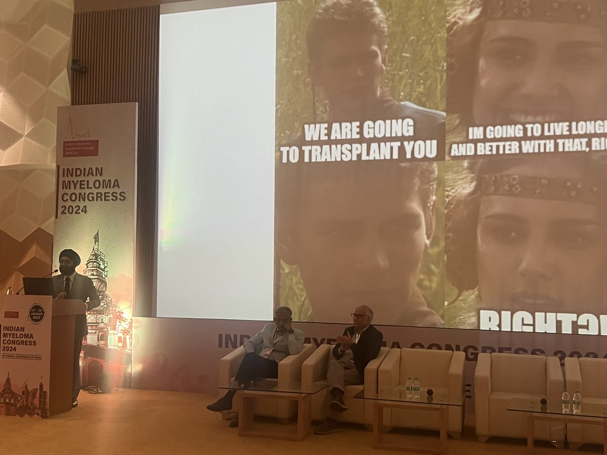 Dr Charanpreet debating on Transplant vs no transplant with Dr Sumeet in the 6th Indian myeloma congress at Pune, wonderful insights