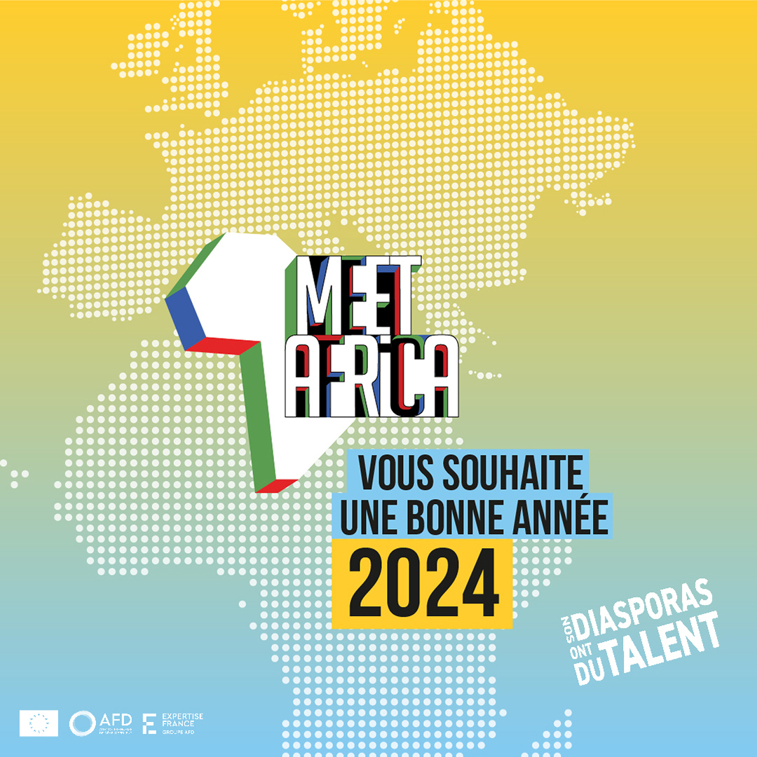MeetAfrica2's tweet photo. MEET Africa vous souhaite une bonne année 2024 ! Ensemble, continuons à consolider ce double espace Afrique-Europe avec des projets  à impact et continuons à démontrer que #nosdiasporasontdutalent et qu’elles sont des maillons essentiels à la construction d’un avenir en commun ! https://t.co/3WBtQhZePK