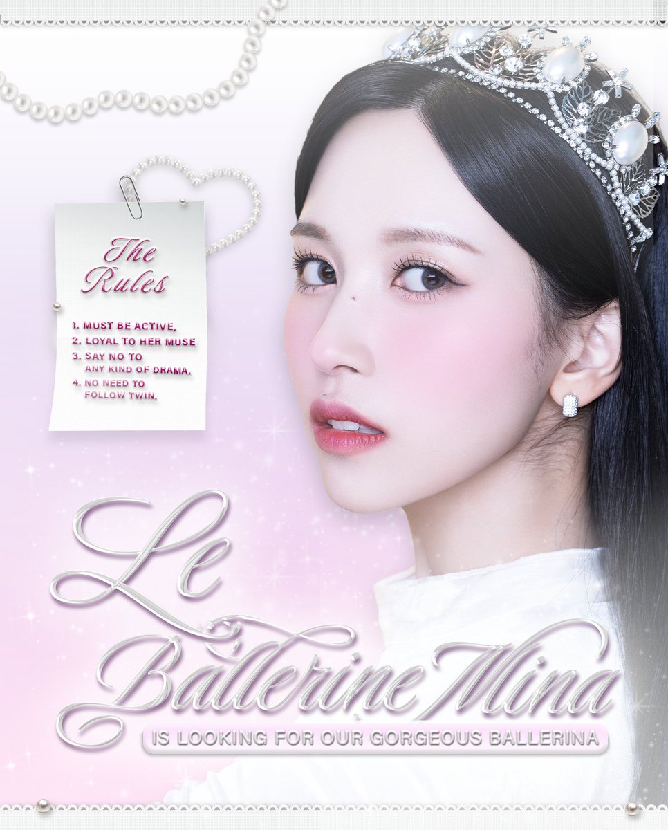 🦢₊˚⊹ Calling all Myoui Mina roleplayers-!

Join with us in 𝑳𝒆 𝑩𝒂𝒍𝒍𝒆𝒓𝒊𝒏𝒆 𝑴𝒊𝒏𝒂 and be 
part of a bevy of  Black Swan  charms. 
Reply below with your best photo and 
express yourself!

We’re also seeking an OA/SQ to be
friends with. Repost means a lot to us!₊˚⊹⋆