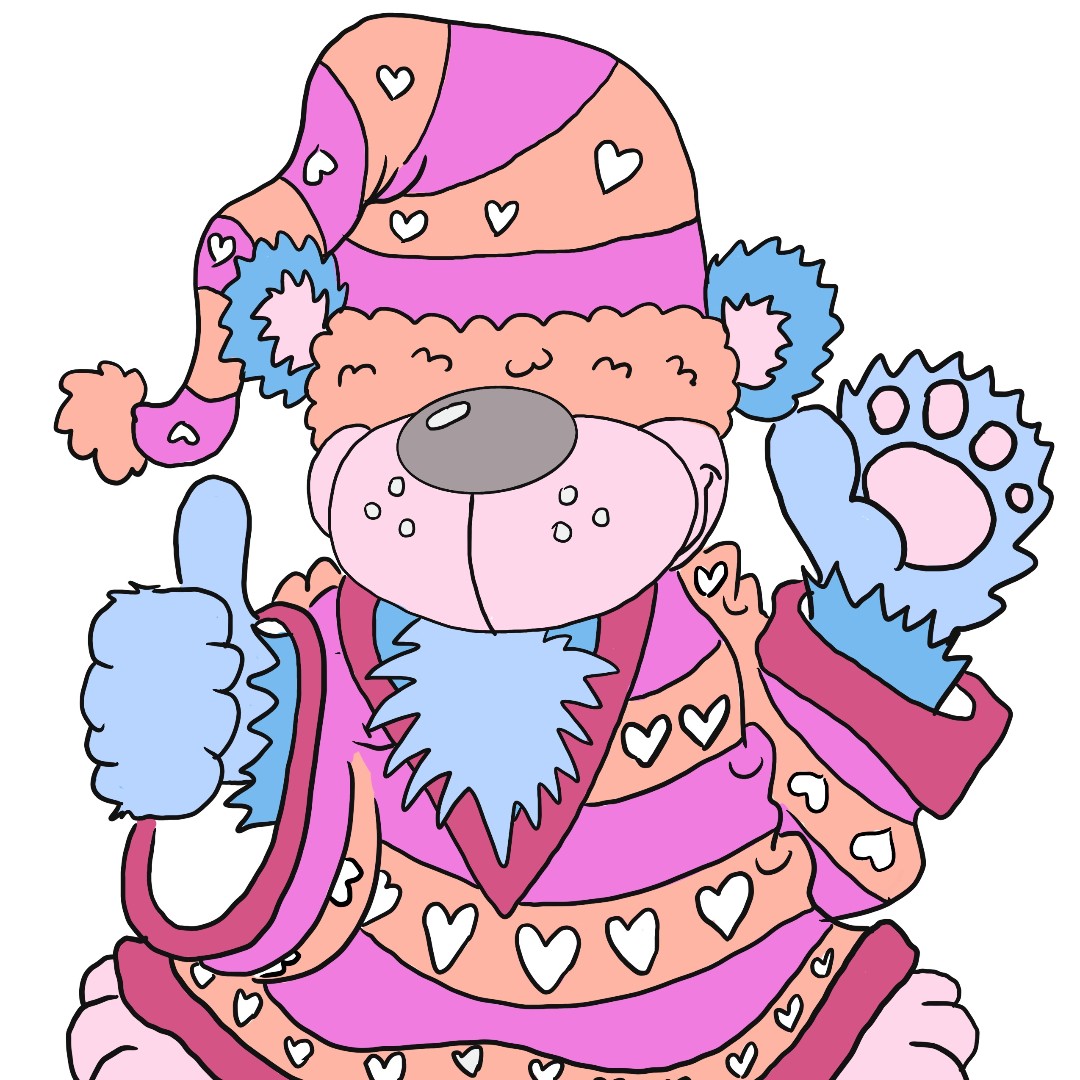 added some color to my Valentine Bear design. First time in a very long time that I used a color wheel to get an idea for a color palette vs just plucking down whatever colors I thought would look. #bearcartoon #valentinebear #teddybear #gnome