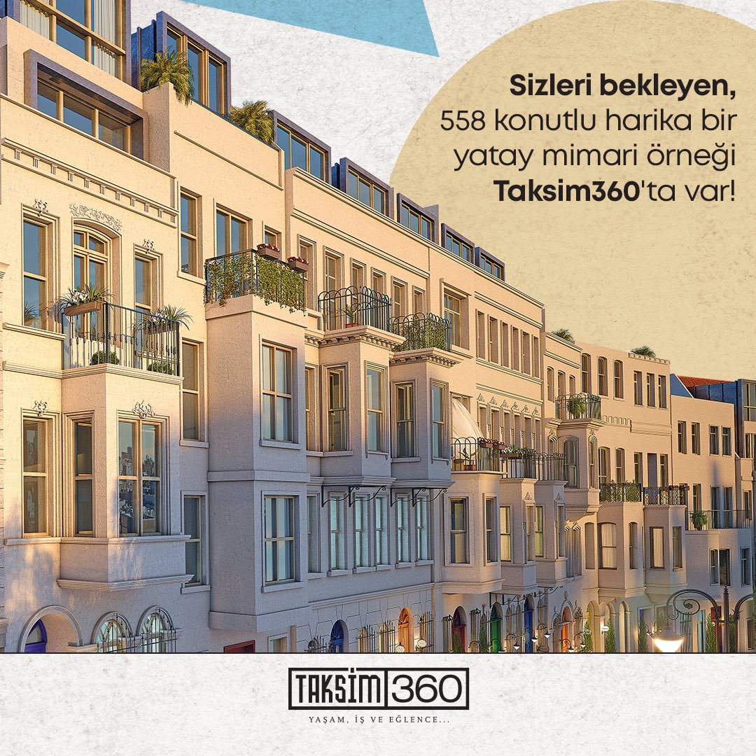Taksim360 projesinde bulunan 558 konut, benzersiz yatay mimari tasarımıyla sizi bekliyor!

#Taksim360