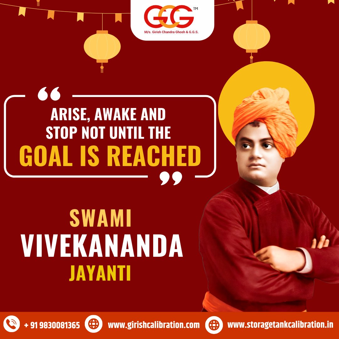 Let this Swami Vivekananda Jayanti be a reminder to never give up on our dreams and to always strive for excellence. #SwamiVivekanandaJayanti #AriseAwake #NeverGiveUp #GirishCalibration #GirishChandraGhosh