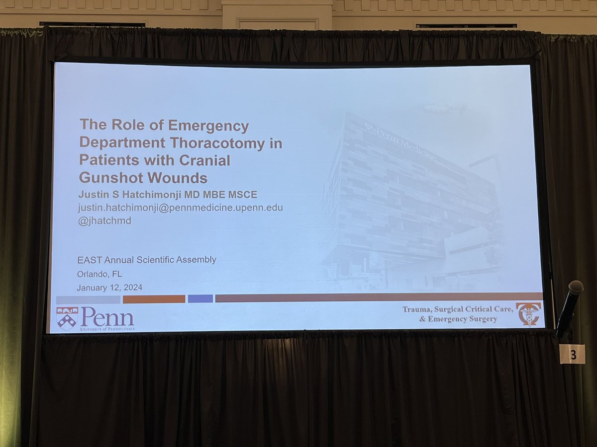 rwinfield11's tweet photo. Grateful to @PennTrauma for moving this discussion forward. We found  greater survival &amp; donation in isolated GSW to the brain with CPR in our @EAST_TRAUMA MIT, but couldn’t comment on EDT because use in our series was so rare. #EAST2024 https://t.co/jgfpW6o7iY https://t.co/cMD1y5Cm9R