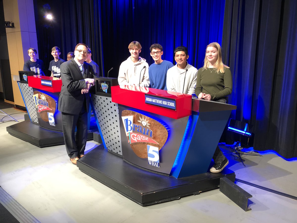 Congrats to the Quiz Bowl team for competing in WRAL-TV’s “Brain Game”! Did they come out on top? Tune in to find out on Saturday, January 27, at 10:30 am on WRAL-TV 5! From left: Aidan Leysath, Andrey Ureña-Seceña, Brandon Rodriguez-Herrera, and Mayson Walters.