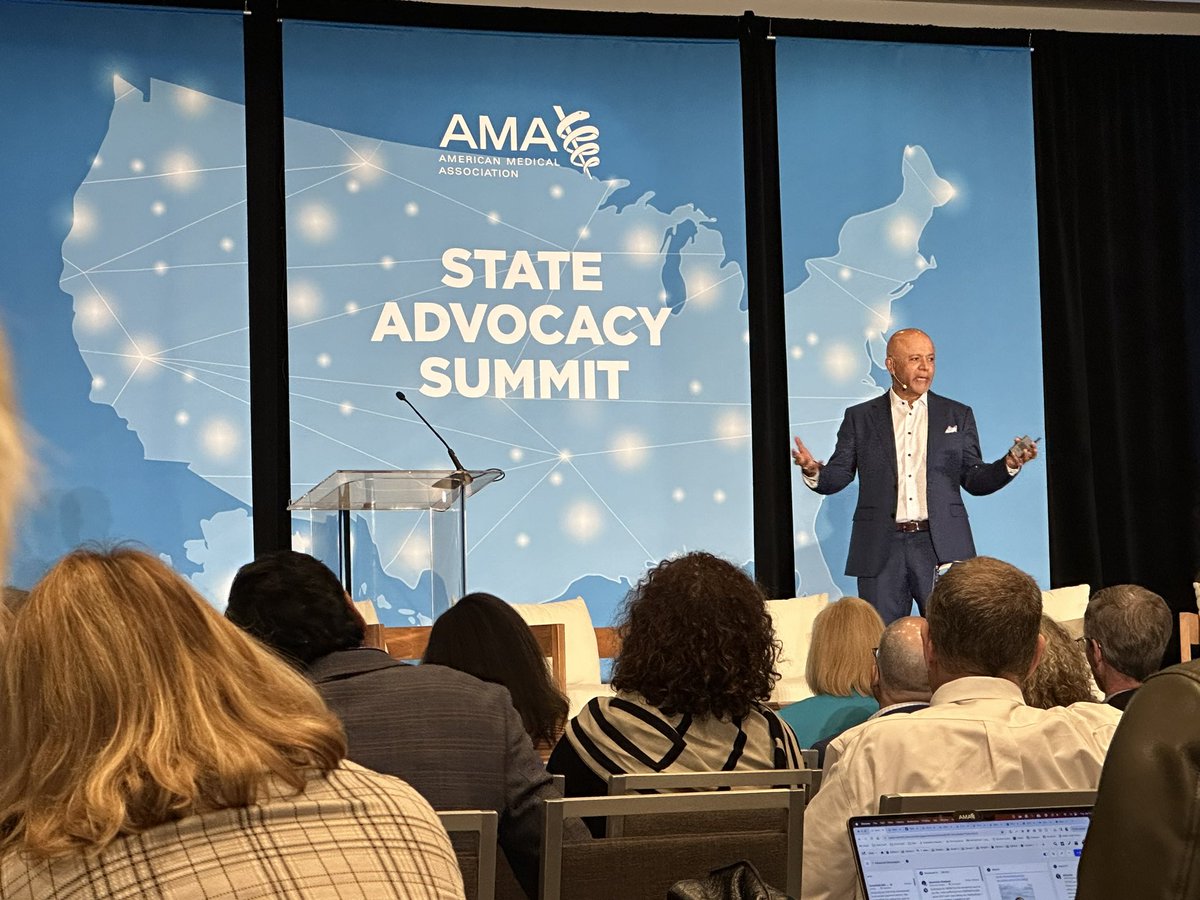 Hearing from Dr. @abe_verghese to kick off @AmerMedicalAssn #StateAdvocacySummit was a great start—he has a way w/ words, a way of reminding us all the importance of humanity in medicine. The future of healthcare is—well, that’s why I’m an advocate #AMAAmbassador #FightingForDocs