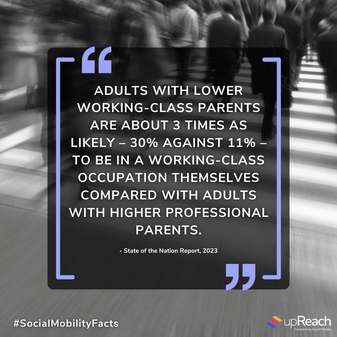 Parents' occupations should not dictate one’s career prospects - hard work and skill-sets should.  Unfortunately, this is not the reality for thousands of students from lower socio-economic backgrounds in Britain. 

*Data: @SMCommission