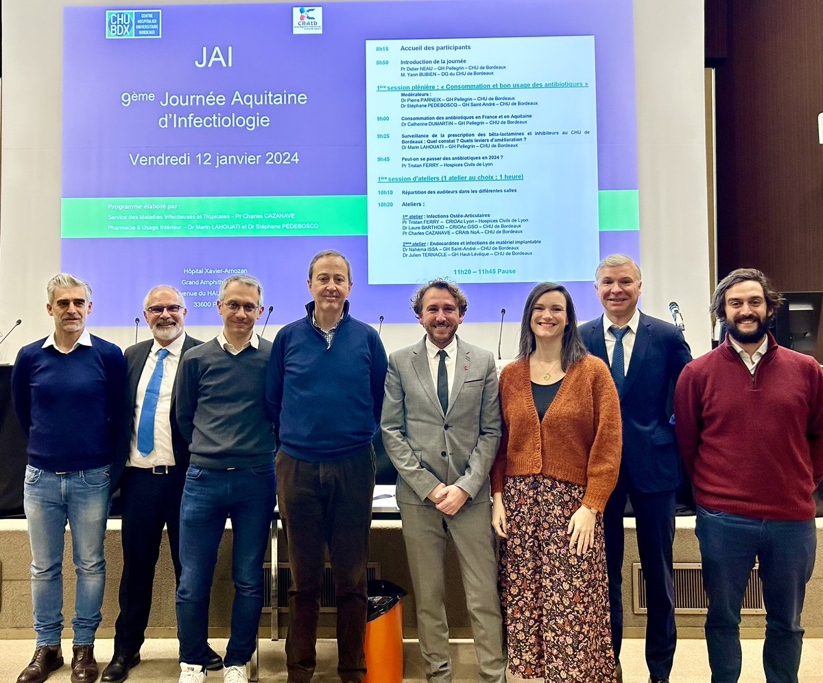 Yann Bubien (@yannbubien) on Twitter photo Ouverture de la Journée Aquitaine d’Infectiologie #JAI2024 aujourd’hui à l’@IMSCHUBordeaux 🤩 Des défis majeurs de santé publique : antibiorésistance, bactéries multi-résistantes, arboviroses, conséquences des crises écologiques…
<a href="/charles_cazanav/">Charles.Cazanave</a> <a href="/FerryLyon/">Tristan Ferry</a> <a href="/peyo3319/">parneix pierre</a> Ouverture de la Journée Aquitaine d’Infectiologie #JAI2024 aujourd’hui à l’@IMSCHUBordeaux 🤩 Des défis majeurs de santé publique : antibiorésistance, bactéries multi-résistantes, arboviroses, conséquences des crises écologiques…
<a href="/charles_cazanav/">Charles.Cazanave</a> <a href="/FerryLyon/">Tristan Ferry</a> <a href="/peyo3319/">parneix pierre</a>