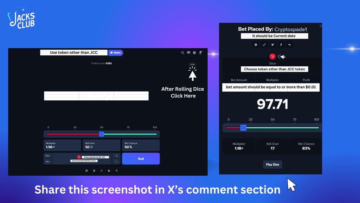 JacksClubCasino's tweet photo. 📕 Rules:
👉 No JCC tokens for bets.
👉 Minimum bet: 0.01 $USDT.
👉 Share the current date's screenshots only.
👉10 random winners!
🎮Play More and Win More 🥳🤑
See the example below for screenshot submissions.👇
#Giveaway #RollAdice #Jacksclub https://t.co/srGU4xt6I4