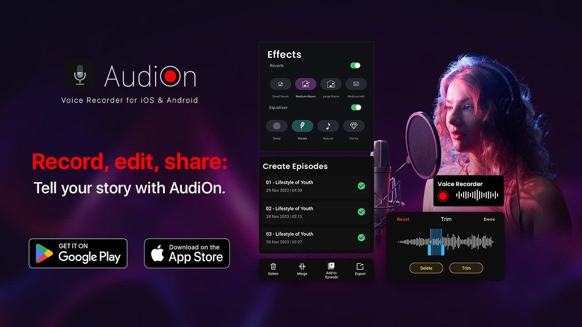 Say hello to AudiOn! 🎙 Elevate your voice recordings on iOS &amp; Android with our sleek and powerful app. From professionals to enthusiasts, AudiOn is your go-to recording companion. Learn more at bit.ly/AudiOn