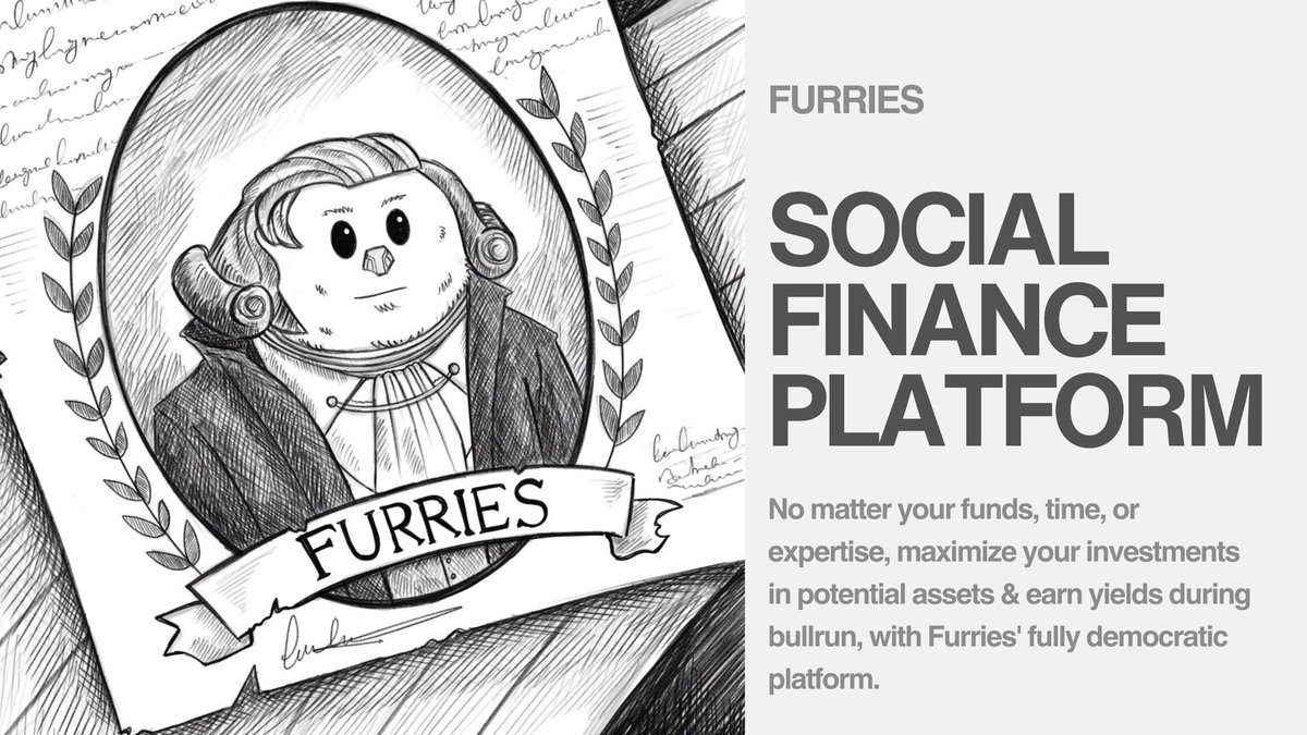 FurriesFrens's tweet photo. $FUR token is integrated across all of the Furries platform, used for both investments and governance purposes.

Two key components of Furries platform:
1. Vanguard Showdown - Voting and Investment layer.
2. Epoch Clash - Asset Management layer (NFT & Token)

$FUR holders have the ability to vote for desired and approved  projects who were winners of NFT Vanguard Showdown, the profits of investments are shared and reinvested in the Epoch Clash to increase the buying power of the whole platform.

$FUR token is not a simple token, it has both governance & voting power, and it fuels the whole DeFi x Asset Management  processes happening across the platform.

$FUR is the Key to Investment Opportunities not Available Before!