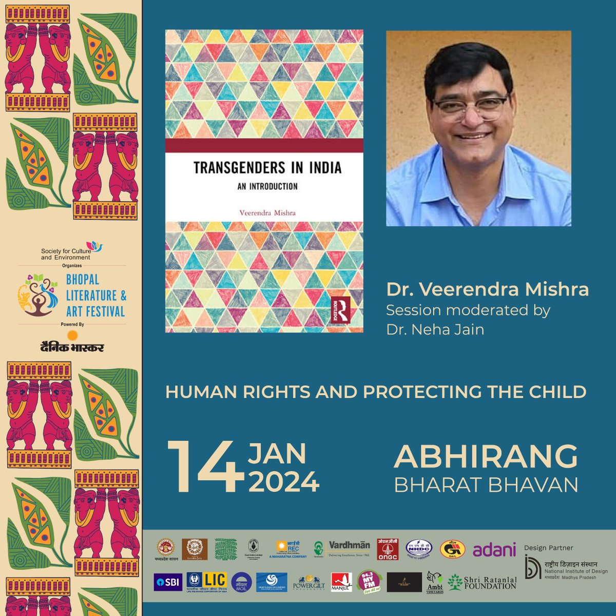 CSamvedna's tweet photo. Here's an invitation to a compelling session on "Human Rights and Protecting the Child" by Dr Mishra at the Bhopal Literature Fest.
🗓 Date: January 14
⏰ Time: 6:00 p.m.–6:50 p.m.
Don't miss out on this insightful discussion!
#BhopalLiteratureFest #HumanRights #ChildProtection https://t.co/A47VaKbxbl