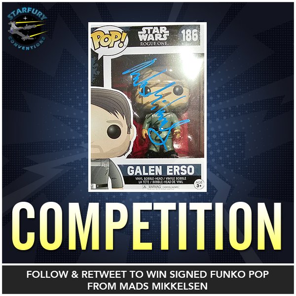 It's #competition time with an exciting #starwars prize! We're giving away a @OriginalFunko of Galen Erso from Rogue One signed by @theofficialmads! For a chance to win, simply follow us and retweet this post! Winner will be chosen on Sunday! May the force be with you!