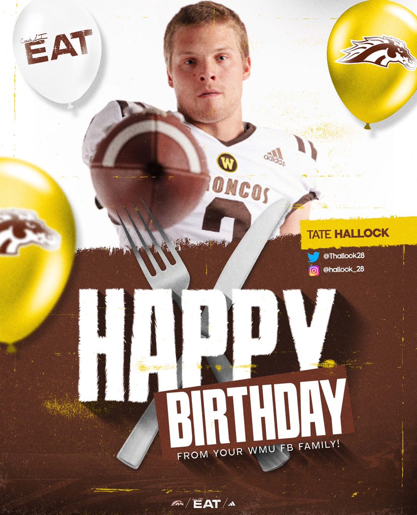 WMU_Football's tweet photo. Happy Birthday, Tate! 🎉

@thallock28

#EAT | #BroncosReign https://t.co/tXlUzHeWYS