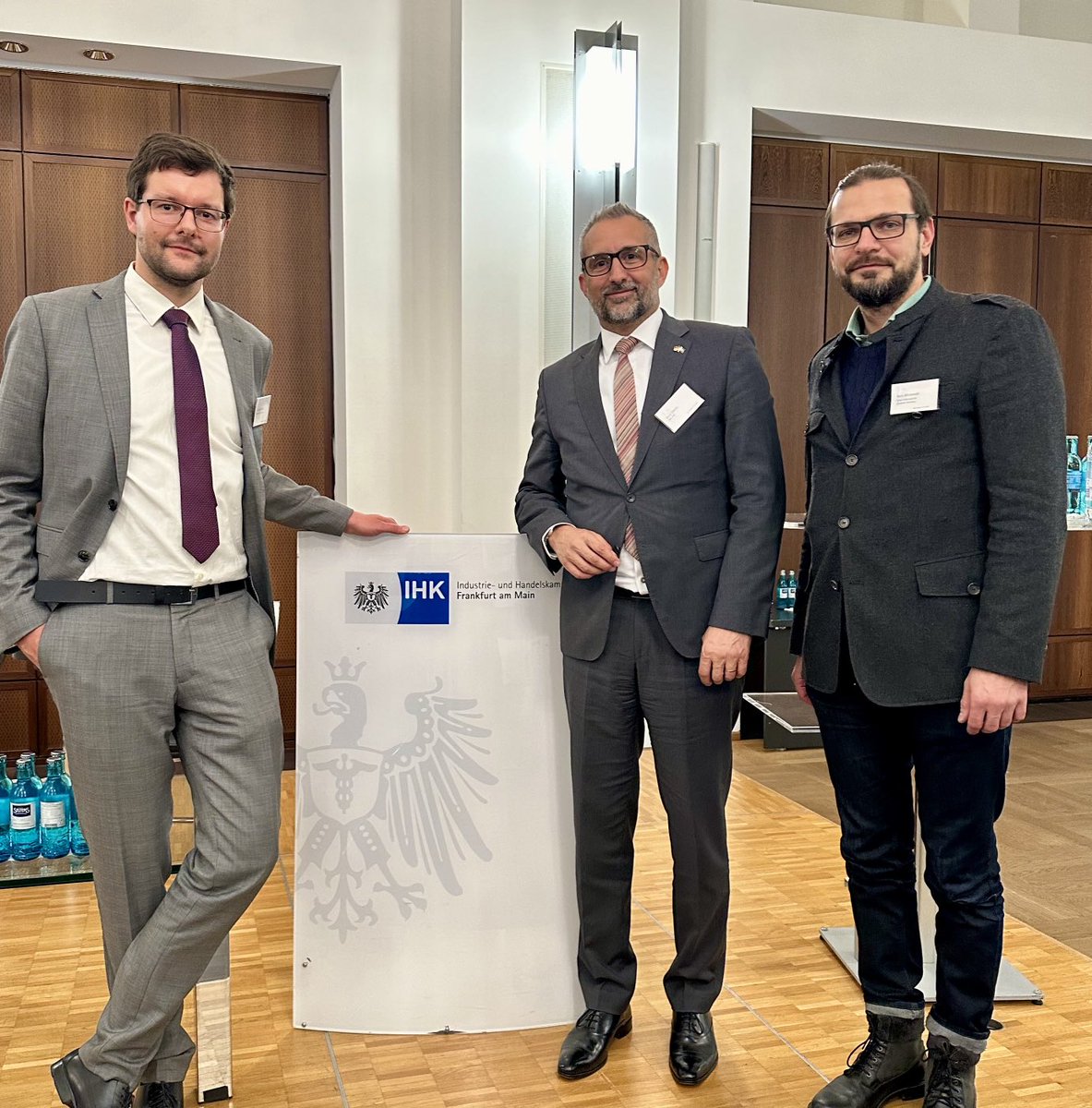 Three Chambers reflecting after an event in Frankfurt: our CEO Oliver Oehms, Johannes Richter from ⁦<a href="/IHK_FFM/">IHK Frankfurt am Main</a>⁩, and Boris Wittkowski from ⁦<a href="/DubaiChambers/">Dubai Chambers</a>⁩ Germany Office!