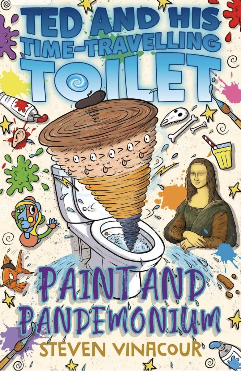 Book 5 in the ‘Ted and his Time-Travelling Toilet’ series is out soon! Here’s the cover. Written by Steven Vinacour and illustrated by me. This one is called ‘Paint and Pandemonium’ <a href="/award_books/">Award Publications</a> #illustration #bookcover #art #artwork #tedandhistimetravellingtoilet 🚽🎨🖌️