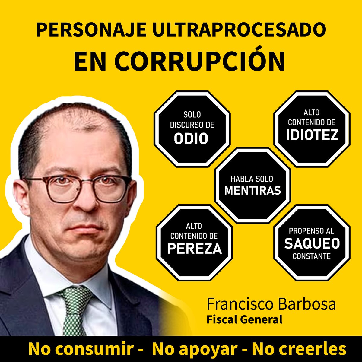 XPost1A's tweet photo. Delincuente Francisco Barbosa. Renuncie a la Fiscalía ya que Colombia no se lo aguanta un día más. https://t.co/0BIxtiP0T5
