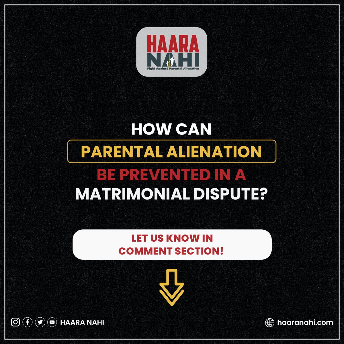 How can parental alienation be prevented in a matrimonial dispute?
 Let us know in comment section!
#parentalalienationawareness #stopparentalalienation #matrimonialdispute #parentalalienationsyndrome #parentalalienationisabuse #haaranahi