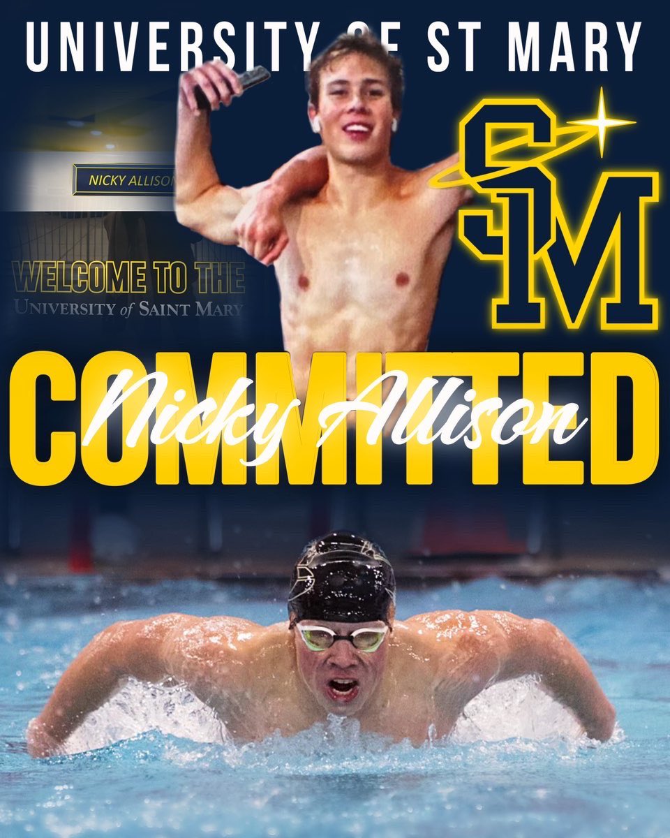 I am exited to announce my commitment to the university of Saint Mary <a href="/USM_Swimming/">Saint Mary Swimming</a>