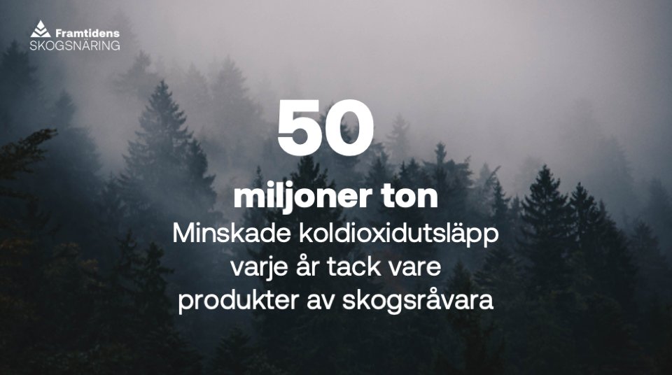 Skogsnaring's tweet photo. Visste du att den svenska skogen minskar koldioxidutsläpp med 50 miljoner ton varje år, tack vare att produkter av skogsråvara ersätter bland annat betong, aluminium och plast? https://t.co/XEwm1Amch3