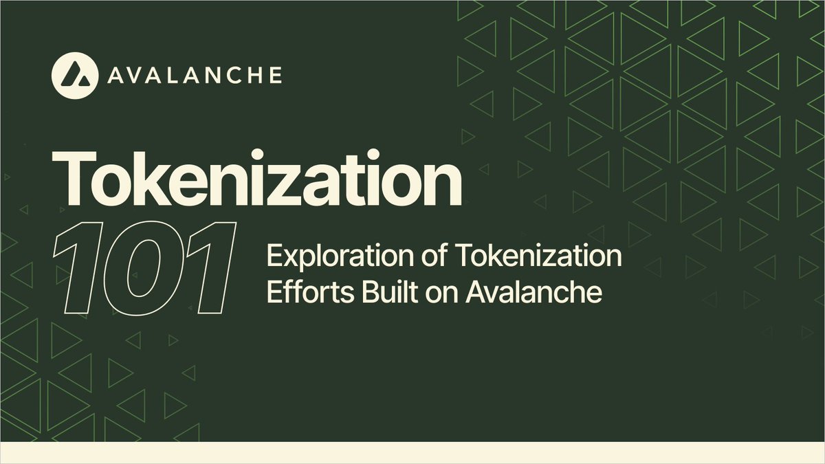 avax's tweet photo. Tokenization is set to reshape how the financial industry operates, but brings with it specific network requirements and a tech stack able to handle a wide range of use cases.

Avalanche is already designed to facilitate the tokenization of off-chain assets, providing an interoperable network of chains with feature-complete tooling, full customization capabilities, and near-instant finality.

Here's a look at what's being deployed on Avalanche 🧵/