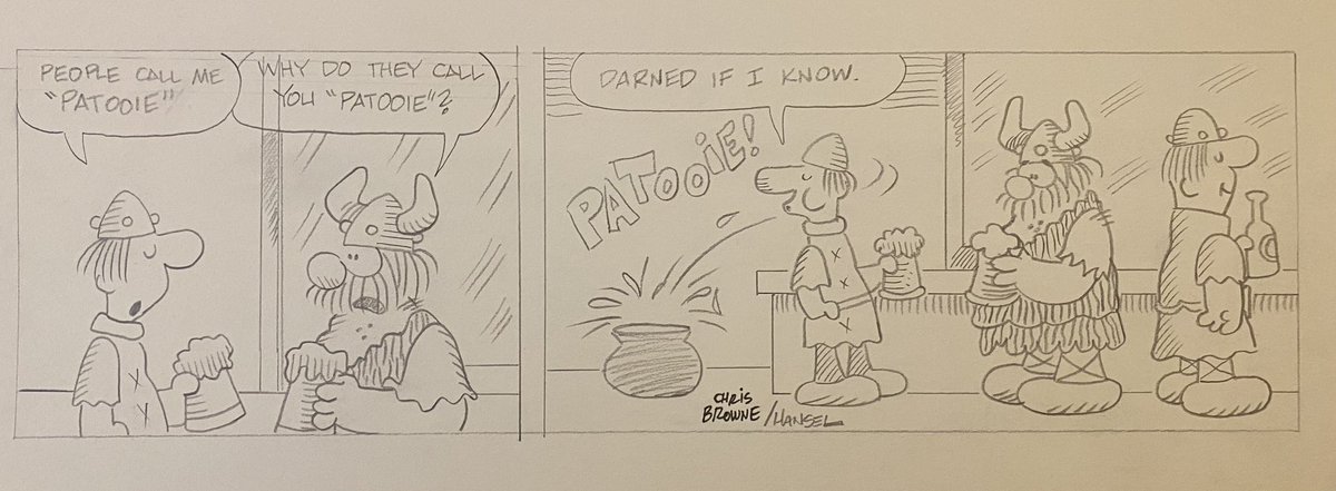 wilandike's tweet image. End result of morning screwing around…now onto paid work.  I’ll ink and letter this during the weekend and post the results. :-) #hagarthehorrible #kingfeatures #kingfeaturessyndicate #comicskingdom #brownecreativeenterprises