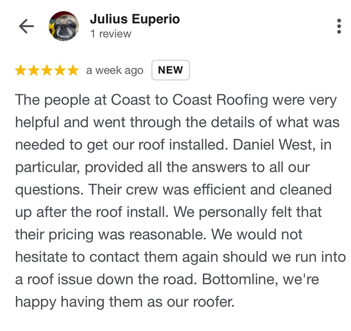 C2CRoofs's tweet image. We are absolutely thrilled the share our newest 5 star review ⭐️🤩 A huge shoutout to our team who consistently goes above and beyond to provide exceptional service and create unforgettable experiences for our customers. #bbbaccredited #austinroofing #austincontractor #c2croofs