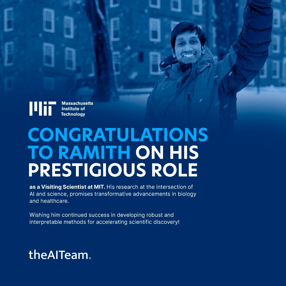 Congratulations, Ramith Hettiarachchi! Your role as a Visiting Scientist at MIT. Here's to your impactful research at the AI-science intersection, driving advancements in biology and healthcare 🎉

#TheAiTeam #AI #0xait #artficialintelligence