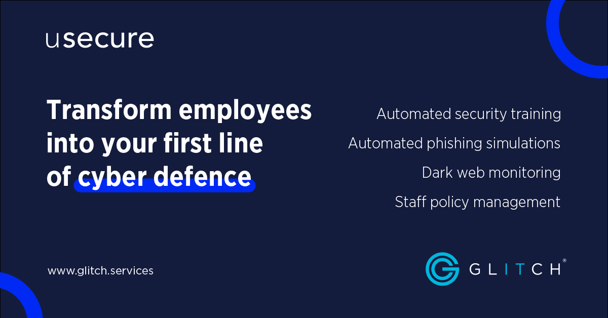 Transform employees into your first line of cyber defence with our #HumanRiskManagement managed service powered by <a href="/getusecure/">usecure</a>

- Automated security training
- Automated #phishing simulations
- Dark web monitoring
- Staff policy management

glitch.services/blog/usecure-h…

#cybersecurity