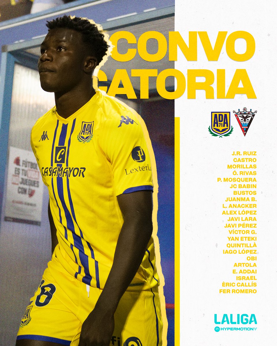 💛💛💛

¡Nuestra convocatoria para el #AlcorcónMirandés!