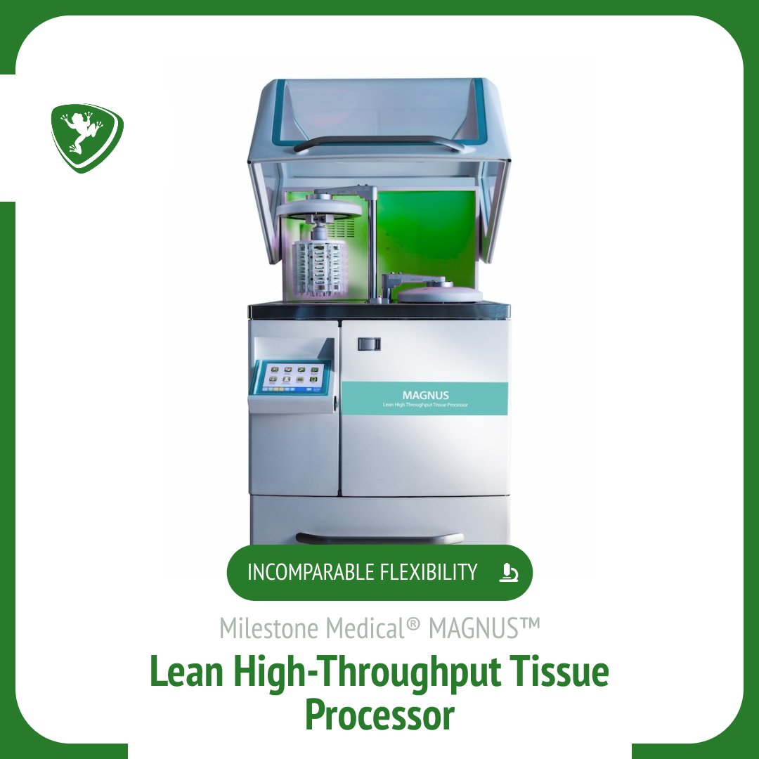 FroggaBio's tweet image. Checkout the MAGNUS™ Lean High-Throughput Tissue Processor by @Milestonemedusa — available now at FroggaBio! Incomparable flexibility, lean design, and unmatched processing times. 🐸✨

LEARN MORE: hubs.li/Q02d0lW-0

#TissueProcessor #Histology #Innovation #Lab #FroggaBio