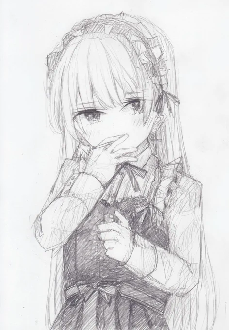 シャーペンで描きました甘いたばこちゃん 