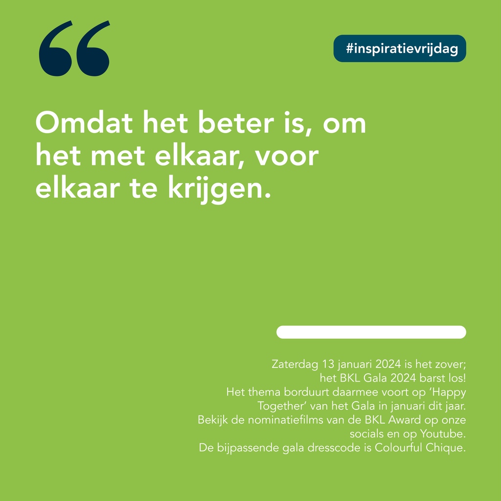 bedrijfskring's tweet photo. 🪩Op 13 januari 2024 vindt het jaarlijkse ondernemersgala plaats🥳
Met het thema ‘Better Together’ willen we hiermee het startsein geven tijdens het BKL Gala 2024.” De bijpassende gala dresscode is Colourful Chique.
#bklgala #bkl #bedrijfskring #ondernemen #feest #award #trofee https://t.co/PGwf8knHJ1