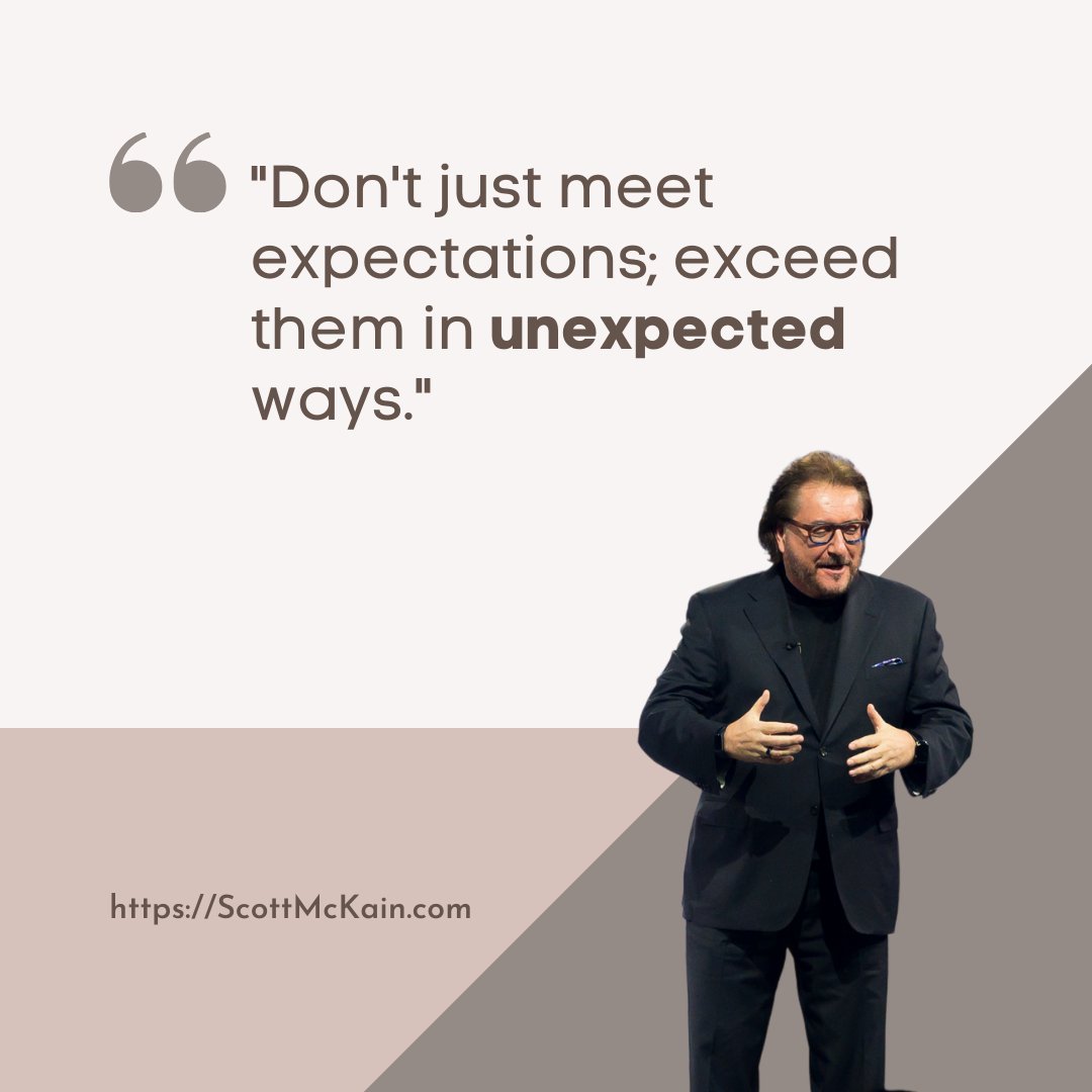 scottmckain's tweet photo. Merely "meeting expectations" isn't enough. Don't settle for just "exceeding expectations." Find unexpected ways to thrill your #customers! #BeDistinct
https://t.co/6TddHp5GEe
#CX #meetingprofs #professionalspeaker https://t.co/ItzjChvves