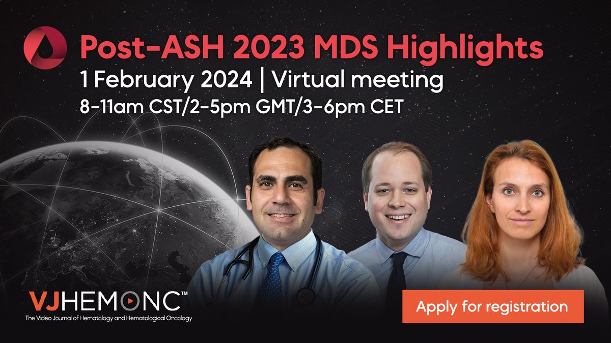 We’re hosting a Post-ASH Virtual Highlights Series, featuring presentations & discussions on selected abstracts from #ASH23, w/ leading #HemOnc experts 💻🩸 Join us for our #MDS session, chaired by @Dr_AmerZeidan Check out the agenda & REGISTER NOW 👉 vjhemonc.com/feature/post-a…