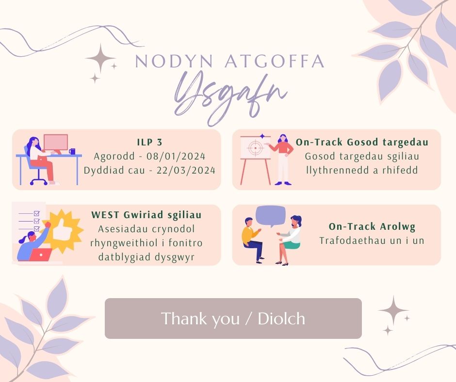 StudySkills5's tweet photo. Nodyn atgoffa ysgafn - ILP 3 https://t.co/OUEgpf8pGH