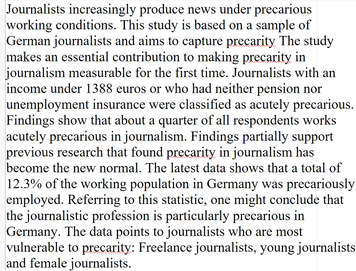 DegenRolf's tweet photo. Journalists are twice as likely to be living in precarious conditions as the average member of the working population. https://t.co/qHjW1bQVki https://t.co/c5RAaSSskp