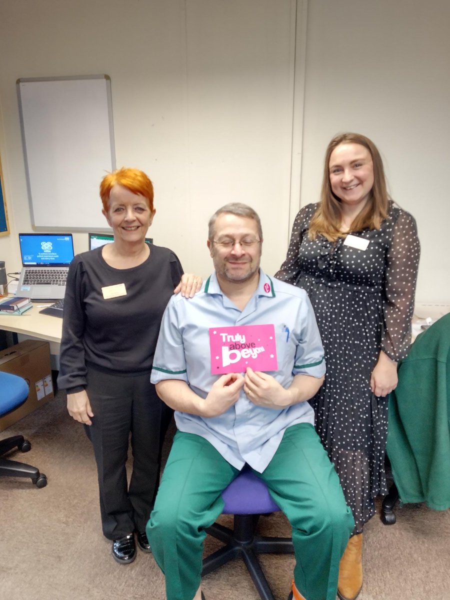 Another surprise for a member of staff, tirelessly working on the Walking Aid amnesty project. Steve's passion, drive & commitment, supporting the refurbishment of walking aids, ensuring they are fit to be reused is invaluable 😊 @MidYorkshireNHS @MidYorksTherapy