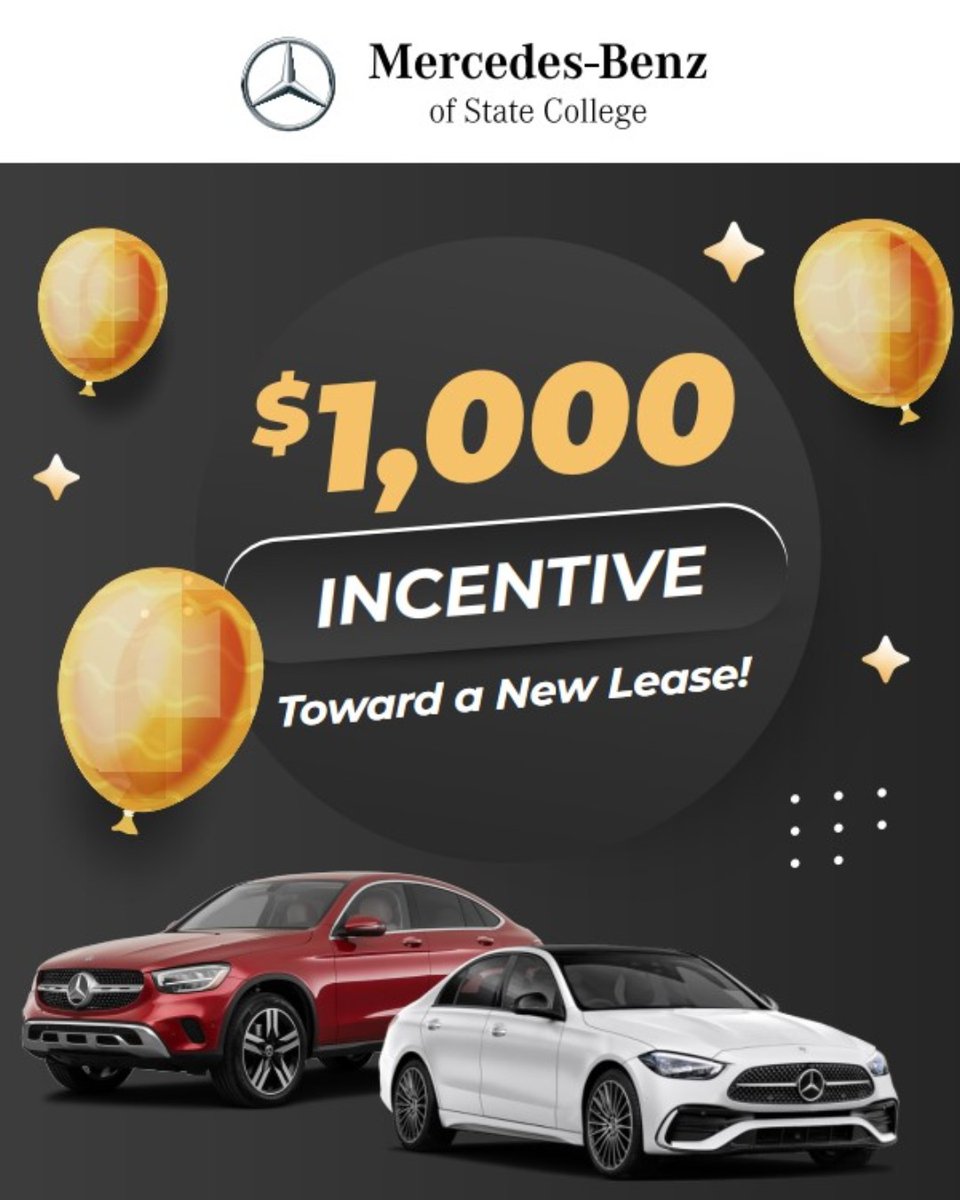 MBstatecollege's tweet photo. Hurry into Mercedes-Benz of State College!

Check out our current inventory: https://t.co/qjwt6gvU65

#cioccaonsocial #mercedesbenz #statecollege #mercedes #lease https://t.co/ZG6rVLEnLv