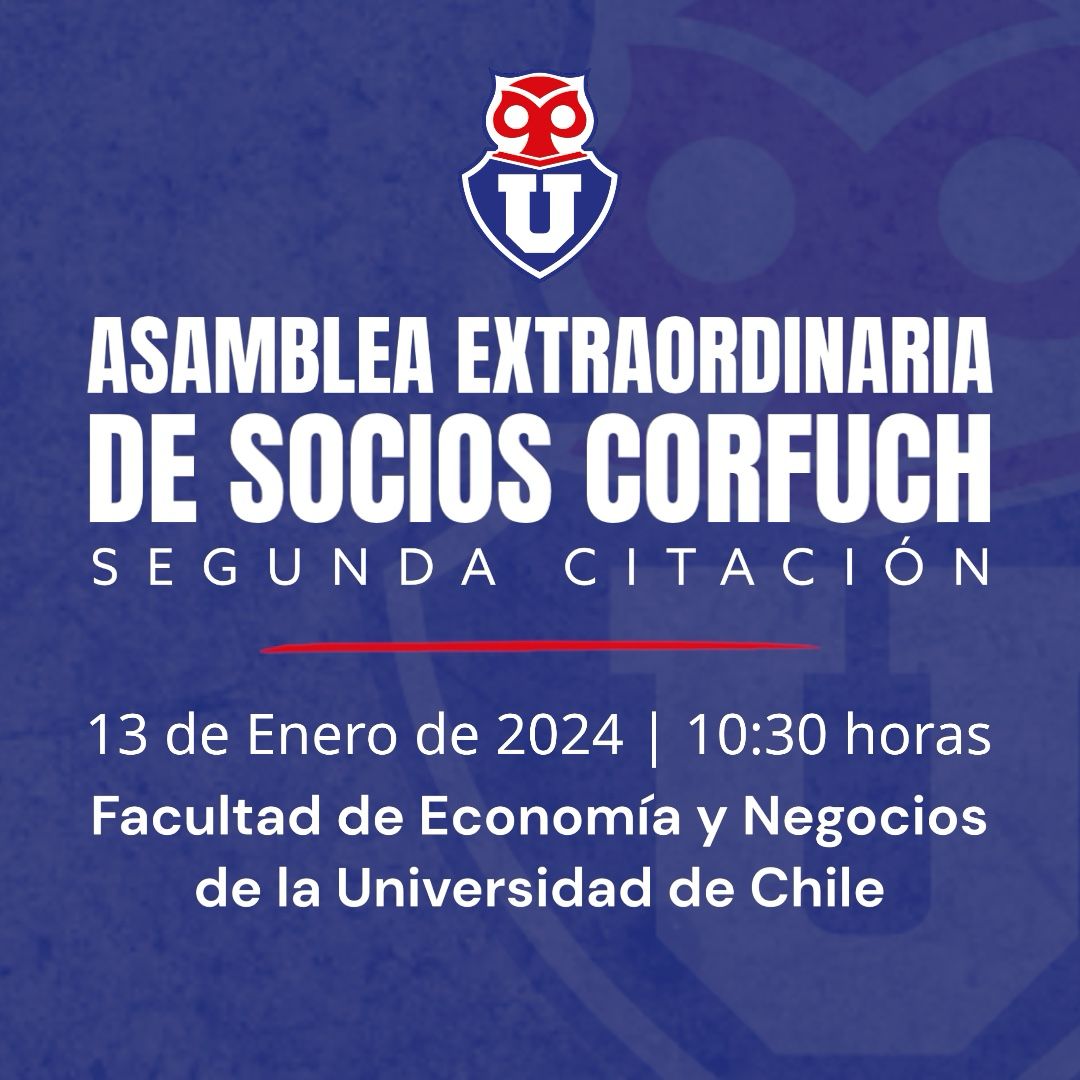 !!Nos vemos mañana!!

Citación Asamblea de Socios CORFUCH 🔵🦉 (segunda citación)

🗓️ 13 de Enero de 2024
🕣 10:30 horas
📍 Facultad de Economía y Negocios de la U. de Chile 

Revisa si estás en el padrón habilitado en socioscorfuch.cl 

#VolveremosAserClub 🔵🦉