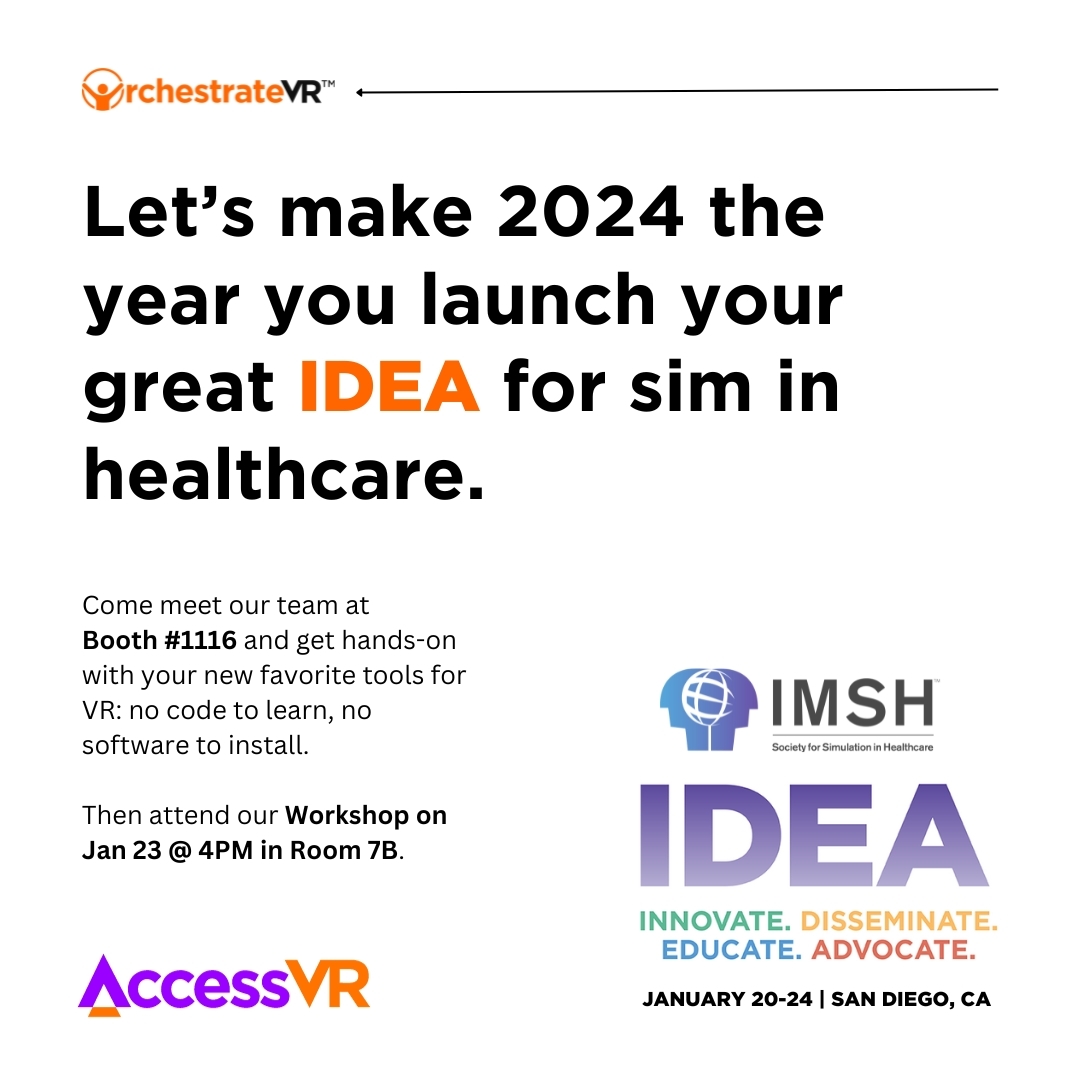 OrchestrateXR's tweet photo. Exciting news! 🚀 Thrilled to be part of IMSH 2024 and hosting an immersive learning workshop on Jan. 23rd at 4pm in room 7B. Whether you're a pro or just starting your learning journey, join us for practical skills and knowledge. Let's connect and empower each other! #IMSH2024 https://t.co/ywzI5YsmhG