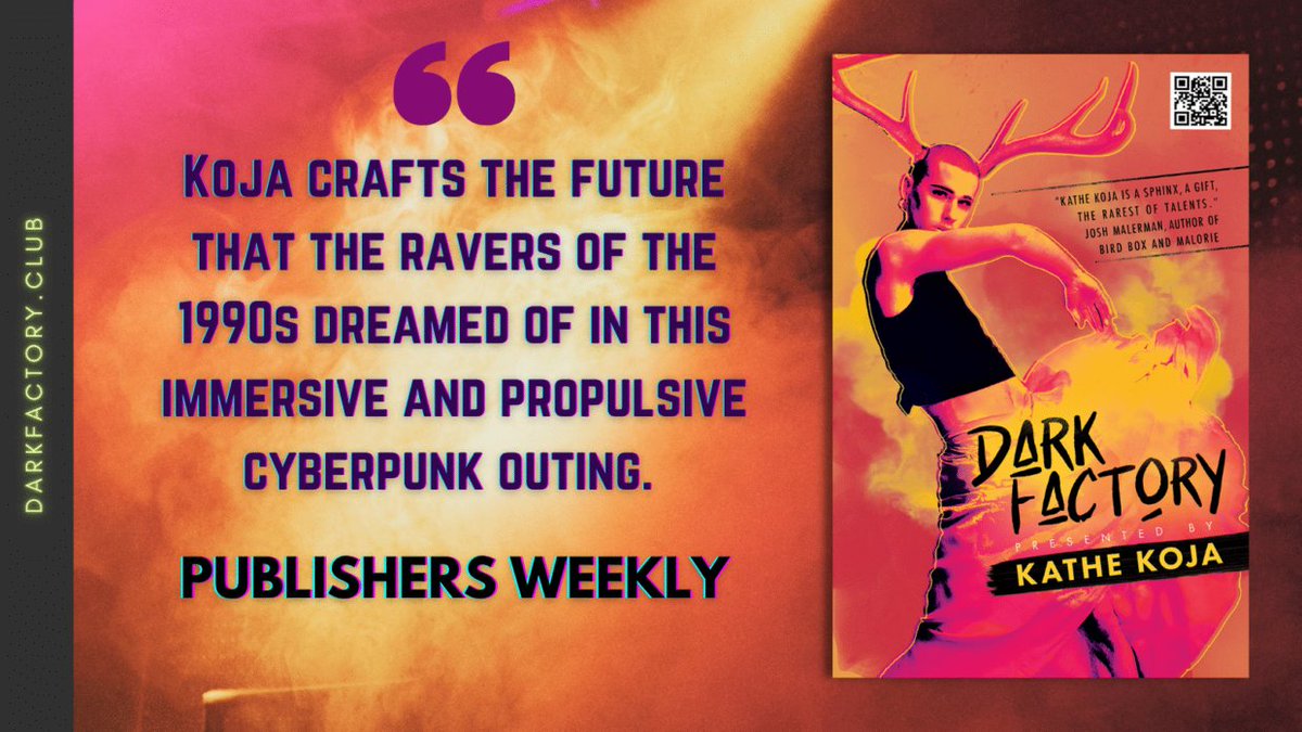 MeerkatPress's tweet photo. ๐ฅ#ICYMI Publishers Weekly says Koja crafts the future that the ravers of the 1990s dreamed of in this #immersive & #propulsive #cyberpunk outing. #DARKFACTORY
https://t.co/KsVoIi0LE4
@publisherswkly #kathekoja @kathekoja #publishersweekly #immersiveaf #darkpark #darkmatter https://t.co/PVoNHpaN2z