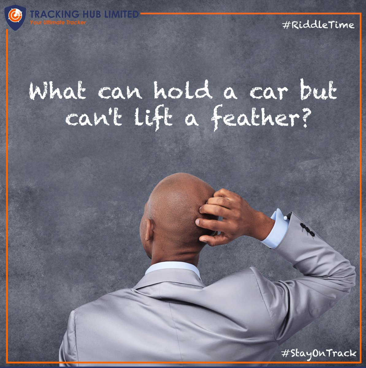 Time to put your thinking caps on! #RiddleTime Can you solve this? What can hold a car but can't lift a feather?

#Trackinghub #trackingpartner #Stayontrack #riddleoftheday