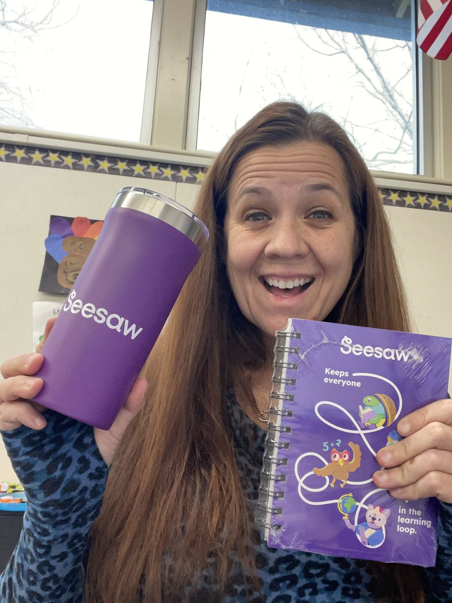 Thank you @Seesaw for the awesome swag! I love the new accessible branding and I LOVE sharing this amazing learning tool with educators around the globe!